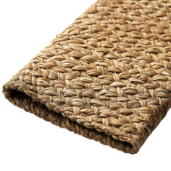 Modern Eco Straw Mat with Natural Woven Texture Isolated on Transparent Background