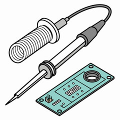 Soldering iron kit with circuit board for electronics repair