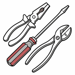 Essential hand tools screwdriver pliers repair kit