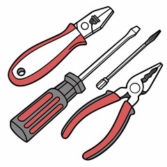 Essential diy toolkit red hand tools illustration