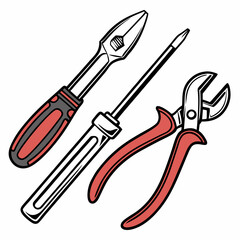 Essential hand tools screwdriver pliers repair kit