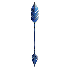 Contemporary Arrow with a Layered Design in Royal Blue Isolated on Transparent Background