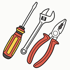 Essential tools screwdriver wrench pliers repair kit