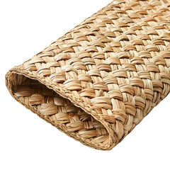 Modern Eco Straw Mat with a Natural Woven Texture Isolated on Transparent Background