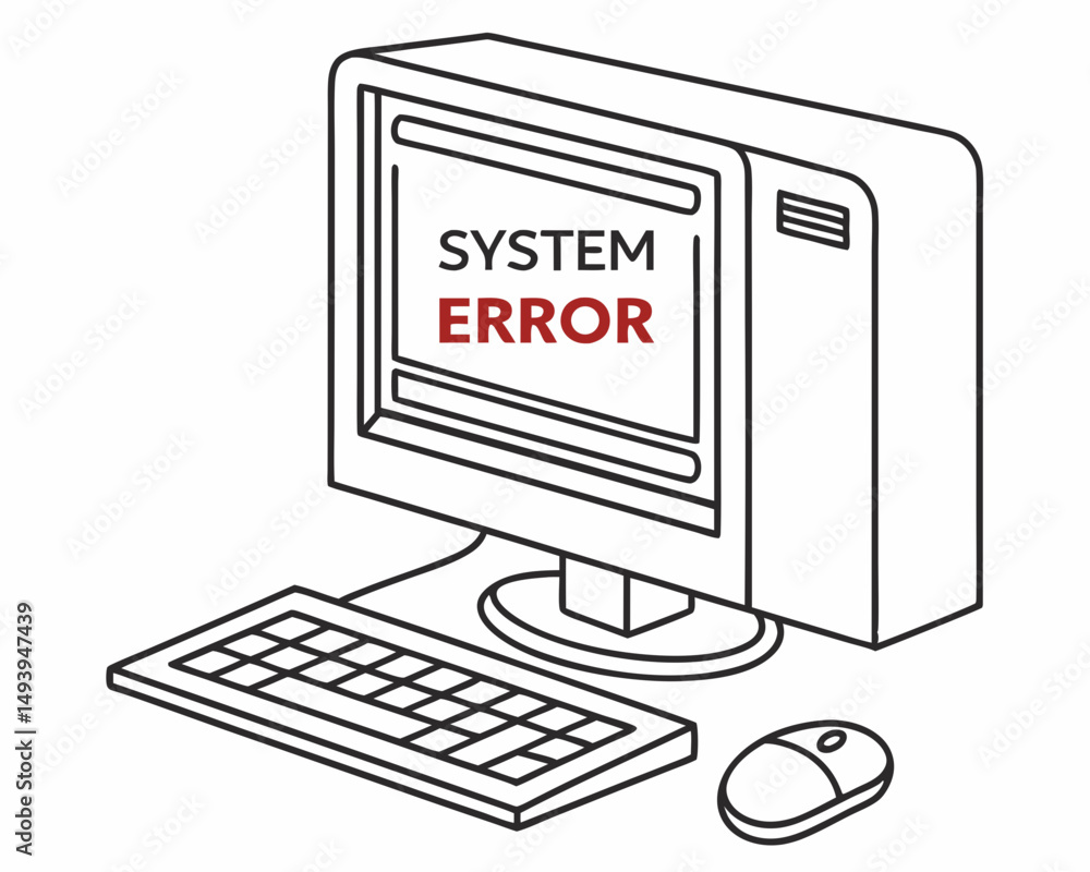 Fototapete Retro computer system error icon transparent background