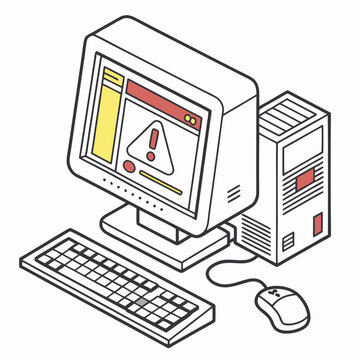 Retro computer system error warning alert