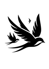 Fototapeta premium a black silhouette vector icon of flying birds