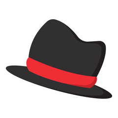 Colored fashion gentleman hat icon Vector