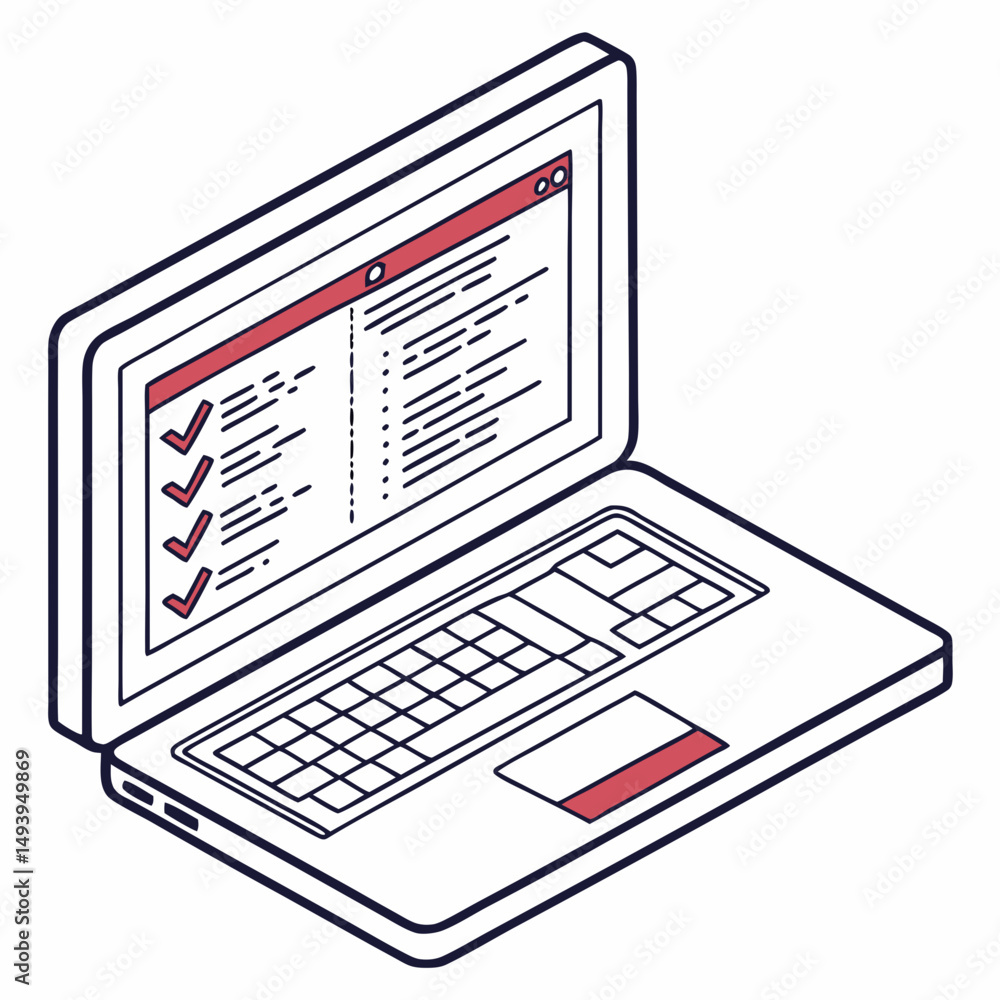 Poster laptop screen showing checklist task management
