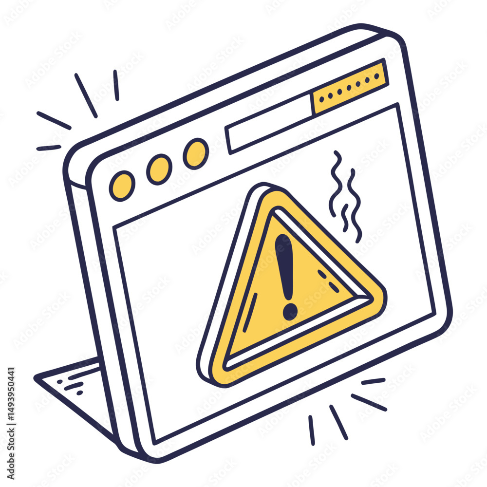 Poster laptop screen warning alert system error message