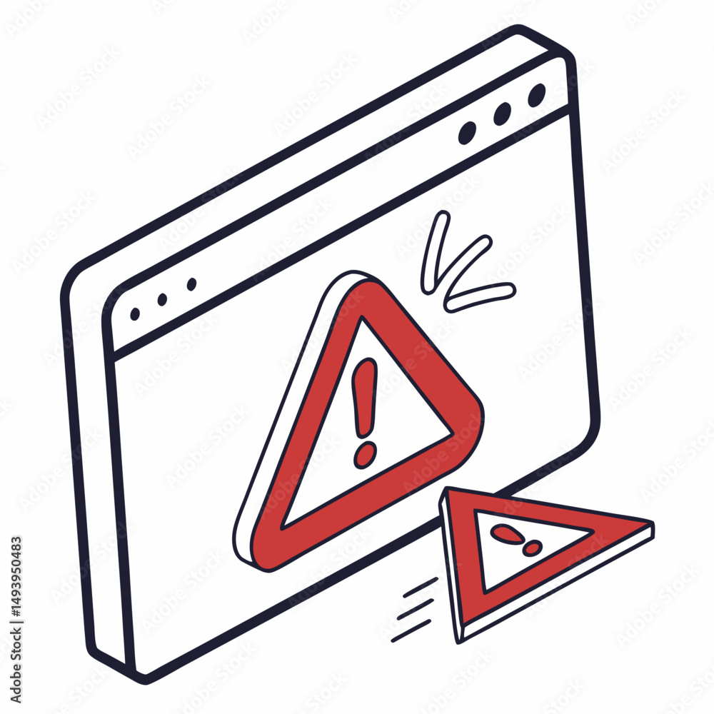 Poster website error alert warning sign notification