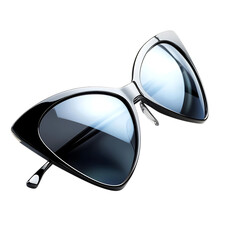 Sleek Cat Eye Sunglasses with Reflective Polarized Isolated on Transparent Background