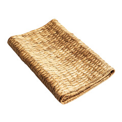 Minimalist Woven Straw Beach Mat with a Sleek Design Isolated on Transparent Background