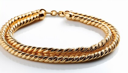 Obraz premium gold chain necklace isolated on white background