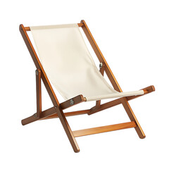 Minimalist Fold Away Wooden Beach Chair with a Slee Isolated on Transparent Background