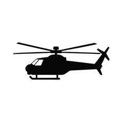 Helicopter Hovering Silhouette