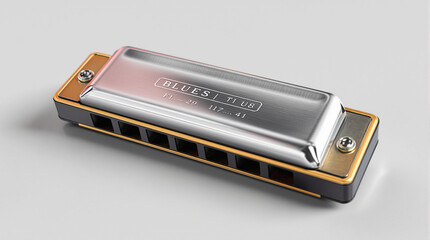 silver harmonica isolated