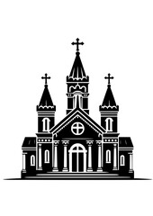 church icon in black silhouette