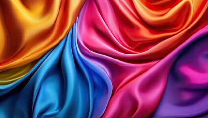 Obraz premium Vibrant flowing silk drapes in various hues