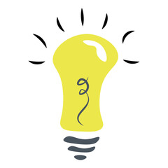 Hand draw lightbulb icon Vector