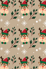 Christmas pattern background Wrapping paper Vector
