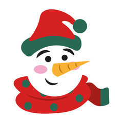 Colored christmas snowman character icon Vector