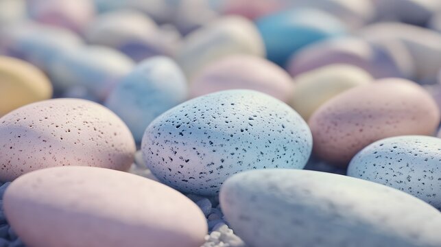 Pastel Easter Eggs Stone Texture Background