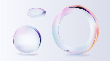 Abstract Transparent Bubbles Displaying Soft Colors for Contemporary and Modern Design Applications