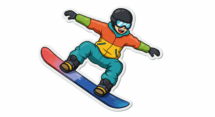 Fototapeta premium Snowboarder performs trick midair