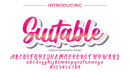 Suitable Font Stylish brush painted an uppercase vector letters, alphabet, typeface