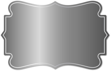 Metallic Silver Chrome Decorative Frame Label