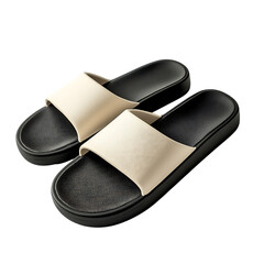 Minimalist Slip On Sandals with a Streamlined Design Isolated on Transparent Background