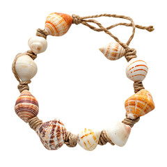 Bold Shell Anklet with an Arrangement of Rustic Irr Isolated on Transparent Background