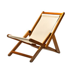 Modern Reclining Wooden Beach Chair with a Bold Design Isolated on Transparent Background
