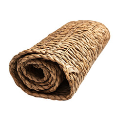 Elegant Eco Straw Beach Mat with a Refined Woven Design Isolated on Transparent Background