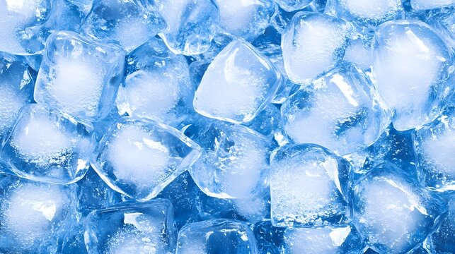 Crystal Clear Ice Cubes Background Texture