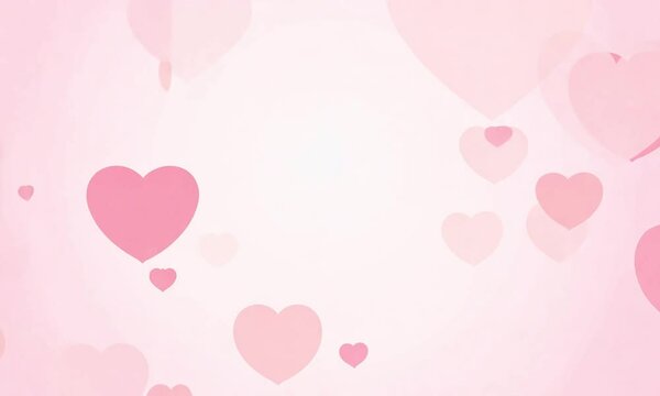Pink heart outlines rising on pink background