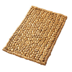 Minimalist Woven Straw Beach Mat with a Sleek Design Isolated on Transparent Background