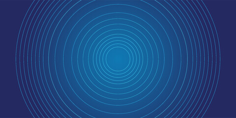 Dark blue abstract vector background with bright and elegant glowing circle lines stacked together, 3D cover of business presentation banner or night party.