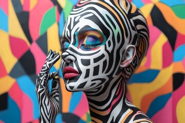 Naklejka premium A migraine headache resulting in severe brain suffering manifests as a throbbing head pain or flashes of light in the eyes, stock illustration imag