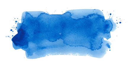 A serene blue watercolor wash evokes a sense of calm and fluidity like a summer sky with on transparent background