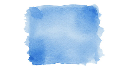 Captivating blue watercolor square evoking tranquility and artistic expression against a on transparent background