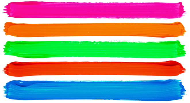 A vivid spectrum of hope Expressive brushstrokes dance with vibrant hues inspiring creativity on transparent background