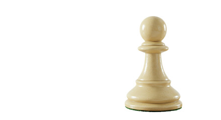Ivory pawn poised for a strategic game symbolizing planning and foresight in life s challenges on transparent background
