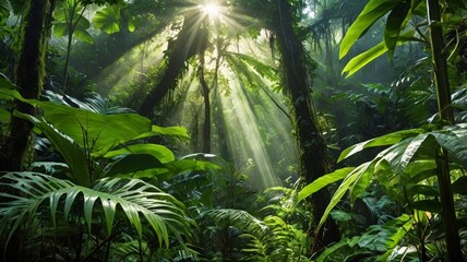 Green prehistoric jungle