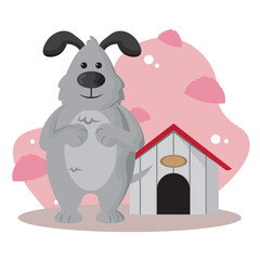 Colored cute dog character Vector