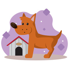 Colored cute dog character Vector