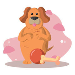 Colored cute dog character Vector