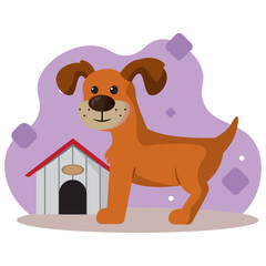 Colored cute dog character Vector