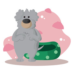 Colored cute dog character Vector